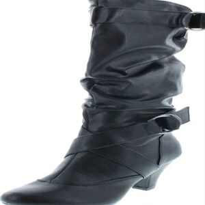 Forever Link Maggie-39 Women's Fashion Low Heel Zipper Slouchy Mid-Calf Boots Sh